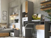 Kolomkast CARINO 2 deuren 1 lade wit/nash eik 