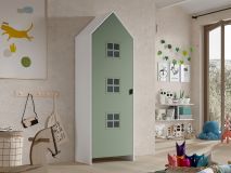 Kast CASAWI I 1 deur wit/groen