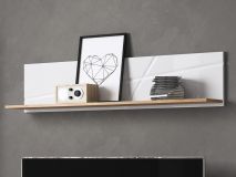 Wandplank FUTURO hoogglans wit/eik riviera 