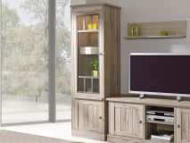 Vitrinekast YORKO 2 deuren links lichte kristal eik