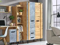 Kast MILPO 2 deuren 2 lades wotan eik/beton 