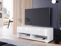 TV-meubel ACAPULCO 1 klapdeur 100 cm wit/glanzend wit met led