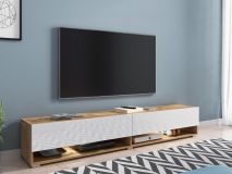 TV-meubel ACAPULCO 2 klapdeuren 180 cm wotan eik/hoogglans wit zonder led
