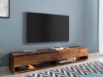 TV-meubel ACAPULCO 2 klapdeuren 180 cm old wood met led
