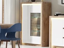 Commode LIVOCO 2 deuren ribbec eik/wit