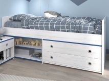 Bed SMOOKIE 90x200 cm witte pijnboom/blauw