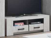 TV-meubel ELVITA 2 vakken en 2 lades gebleekte eik