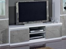 Tv-meubel ROMEO 2 deuren marber/wit