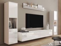 Tv-meubel set PARLO 6 deuren wit/hoogglans wit