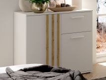 Commode GONZOLA 2 deuren 1 lade wit 