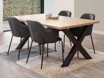 Rechthoekige eettafel RUIZ 164 cm oranje teck 