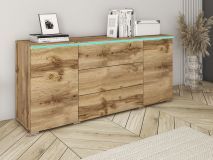 Dressoir VITTORIO 2 deuren 3 lades wotan eik