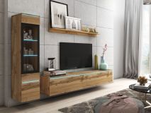 Tv-meubel set VITTORIO 4 deuren wotan eik met verlichting