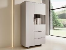 Vitrinekast CALLISTO 2 deuren 2 lades kasjmier