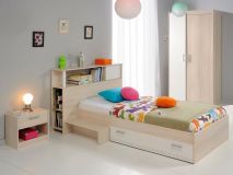Complete slaapkamer CARL 90x190 cm gerookte acacia/wit