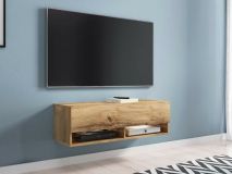 TV-meubel ACAPULCO 1 klapdeur 100 cm wotan eik met led