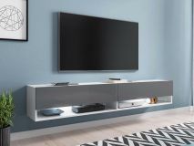 TV-meubel ACAPULCO 2 klapdeuren 180 cm wit/grijs met led