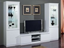 Tv-meubel set ROMEO hoogglans wit met verlichting