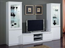 Tv-meubel set REBECCA hoogglans wit met verlichting