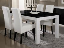 Eettafel ROMEO 190 cm hoogglans wit/hoogglans zwart