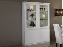 Vitrinekast ROMEO 4 deuren hoogglans wit met verlichting