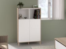 Dressoir MORPHEE 2 deuren 2 vakken japanse eik/wit