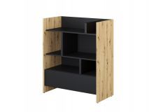 Boekenkast CONCEPTION PRO 108 cm zwart/artisan eik 