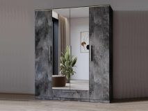 Kledingkast INDIRA 4 deuren 1 lade kleurrijke leisteen met led