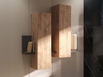 Muurkast BOTSWANA 2 deuren antraciet/ ribbec eikenhout