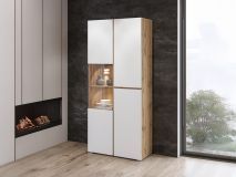 Vitrinekast CROSSAIR 3 deuren wit/wotan eik
