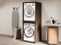 Wasmachinekast WASHING 2 machines boven elkaar MEDIUM walnoot