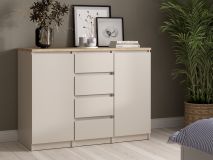 Commode NAIADE 2 deuren 4 lades kasjmier/jackson eik