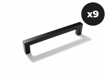 Set van 9 handgrepen WASHING zwart