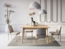 Verlengbare eettafel PLOTY 145>220 cm lichte eik 