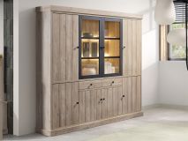 Vitrinekast TORYKA 8 deuren 2 lades strandeik