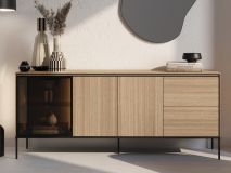 Dressoir VIDDO II 3 deuren 2 lades linea eik met led