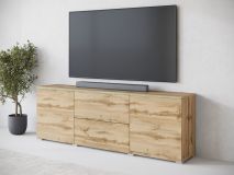 Tv-meubel VITTORIO 2 deuren 2 lades wotan eik met led