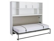 Opklapbed ALBANO 90x200 cm wit met opzetkast