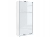 Opklapbed CONCEPTION 90x200 cm wit/hoogglans wit (verticaal) met matras