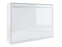 Opklapbed CONCEPTION 140x200 cm mat wit/hoogglans (horizontaal) met matras