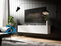 Tv-meubel KINGSTON 2 klapdeuren 210 cm mat wit