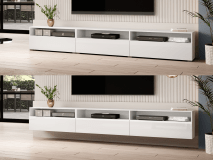 Tv-meubel BABEL II 3 deuren 3 vakken wit/hoogglans wit