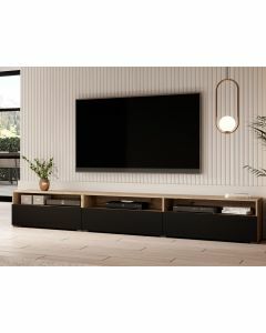 Tv-meubel BABEL II 3 deuren 3 vakken eik artisanaal/zwart 