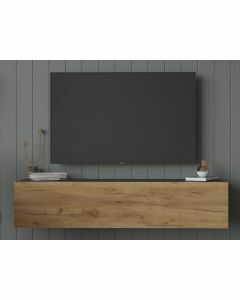 Tv-meubel KINGSTON 1 klapdeur 140 cm zwart eik/gouden eik