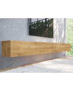 Tv-meubel KINGSTON 2 klapdeuren 280 cm gouden eik