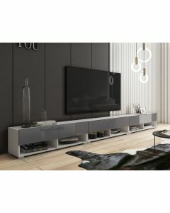 TV-meubel ACAPULCO 3 klapdeur 300 cm wit/hoogglans grijs met led