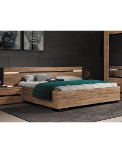 Bed OLIGA 160x200 cm scarlet eik met led 