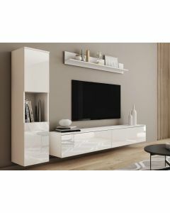 Tv-meubel set PARLO 4 deuren wit/hoogglans wit