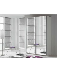 Kast QUATUOR 2 deuren 136 cm wit/spiegel