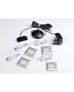 Kit vierkant led verlichting RGB (set van 4)